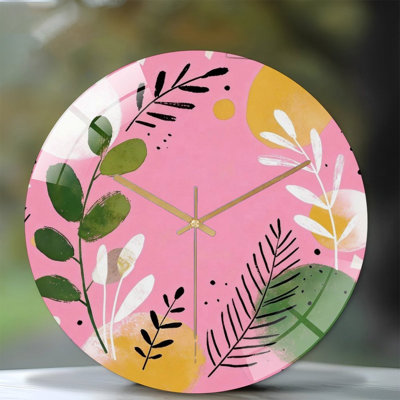 Horloge murale 12 po ronde en verre trempé avec mouvement à quartz silencieux