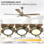 Ventilateur de plafond 60 po en bois moderne avec lumière et télécommande, moteur à courant continu réversible à 6 vitesses, ventilateur de plafond pour le salon de la cuisine