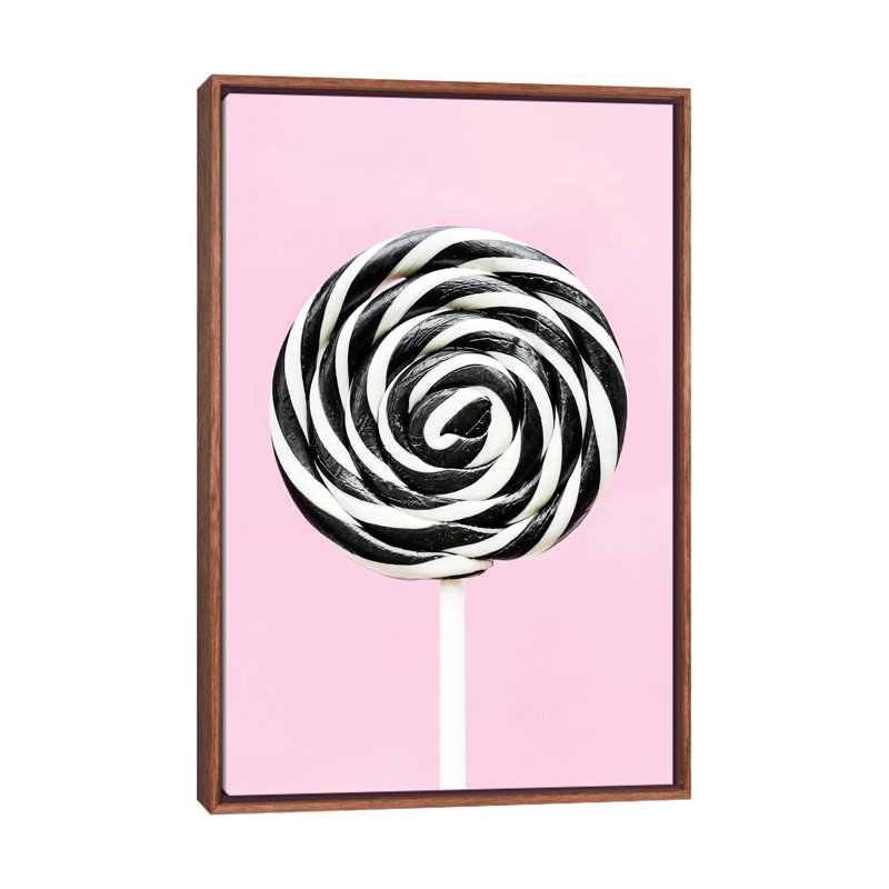 «Pink Lollipop» par Sissi & Seb - reproduction de photo, H 40 po x l 26 po x P 1,5 po, Toile avec cadre brun, Pas de tapis