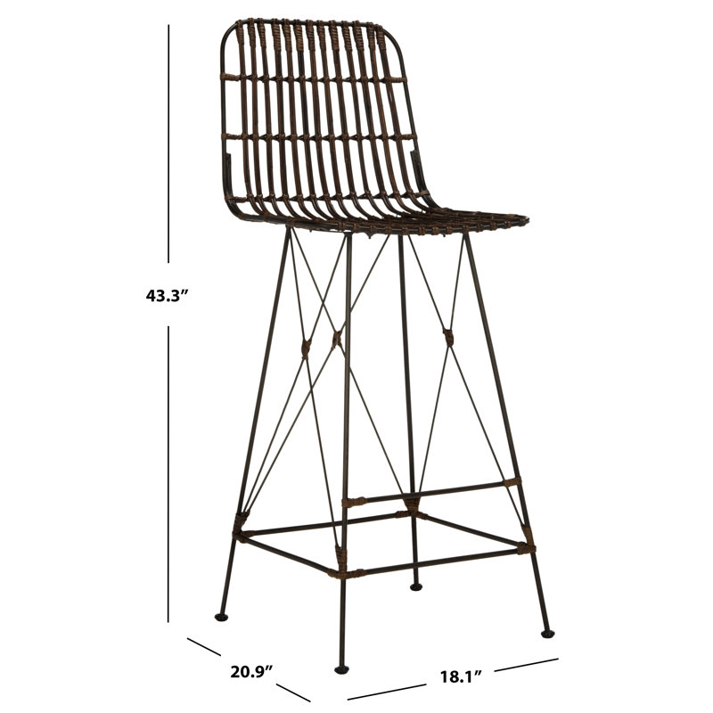 Tabouret de bar et de comptoir Lisdale, Brun crocodile, Tabouret de bar (siège d’une hauteur de 29,5 po