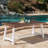 Acacia Wood Metal Frame Slat Dining Table