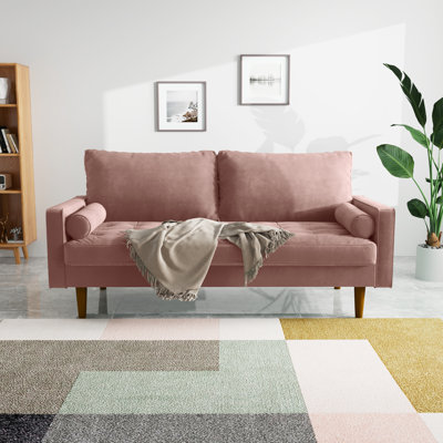 Mauck Modern Sofa,70 Inch Velvet Couch for Living Room,Spring Cushions,Solid Wood Frame,Easy Assembly for Small Spaces