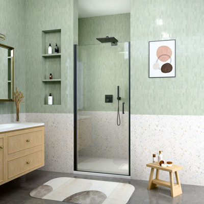 Space-saving Matte Black Shower & Tub Doors With Tempered Glass