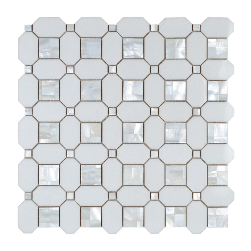 Carrelage mosaïque en marbre blanc Thassos