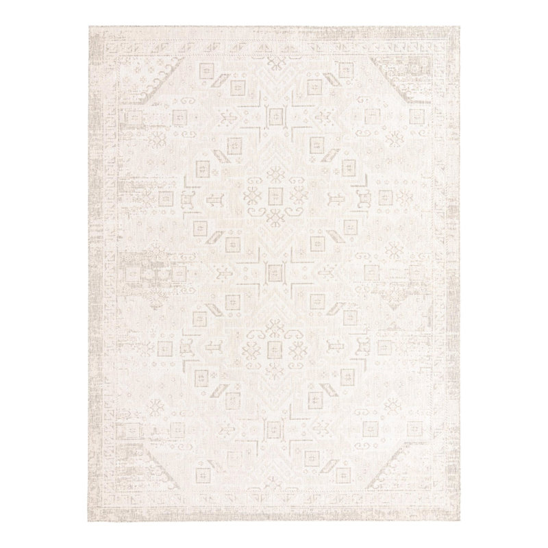 Tapis intérieur / extérieur naturel Arletha Southwestern, Rectangle 10 pi x 13 pi