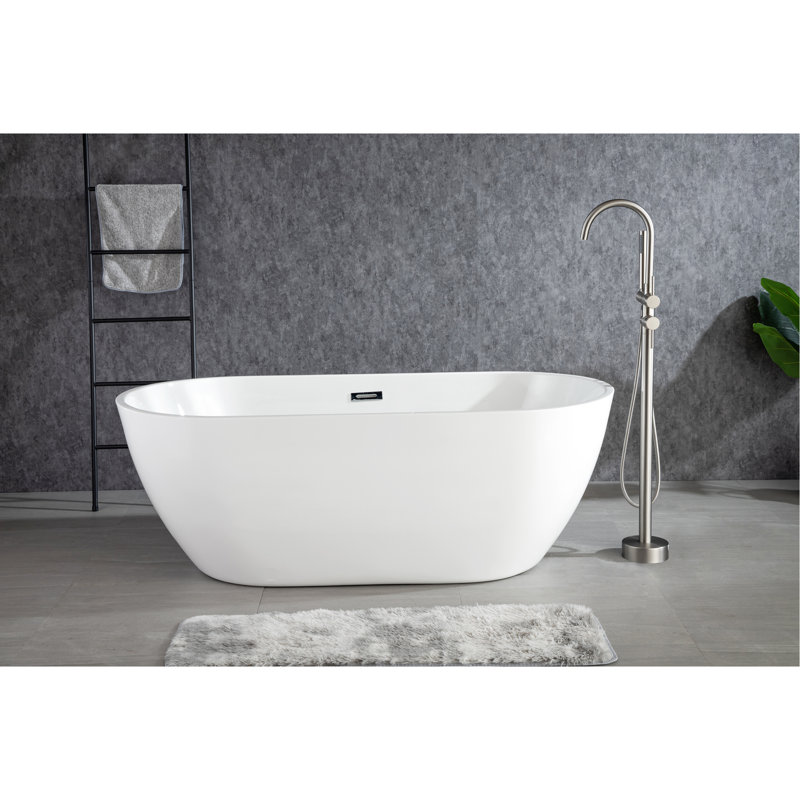 13,5 po Robinet de baignoire large avec égouttoir à cartouche en acier inoxydable, disque en céramique nickel brossé et aucune fuite