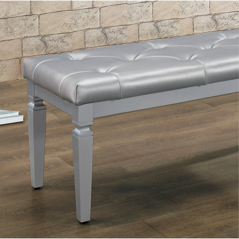 Banc de chambre à coucher avec coussin de finition en similicuir et mousse