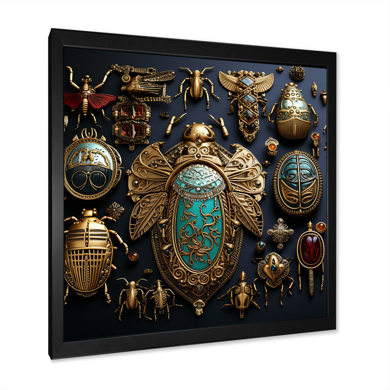 Mystic Beetle 2 - insectes et insectes, art mural, Cadre photo noir, H 16 po x l 16 po x P 1 po