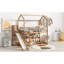Lit mezzanine simple en bois avec glissade-152689507