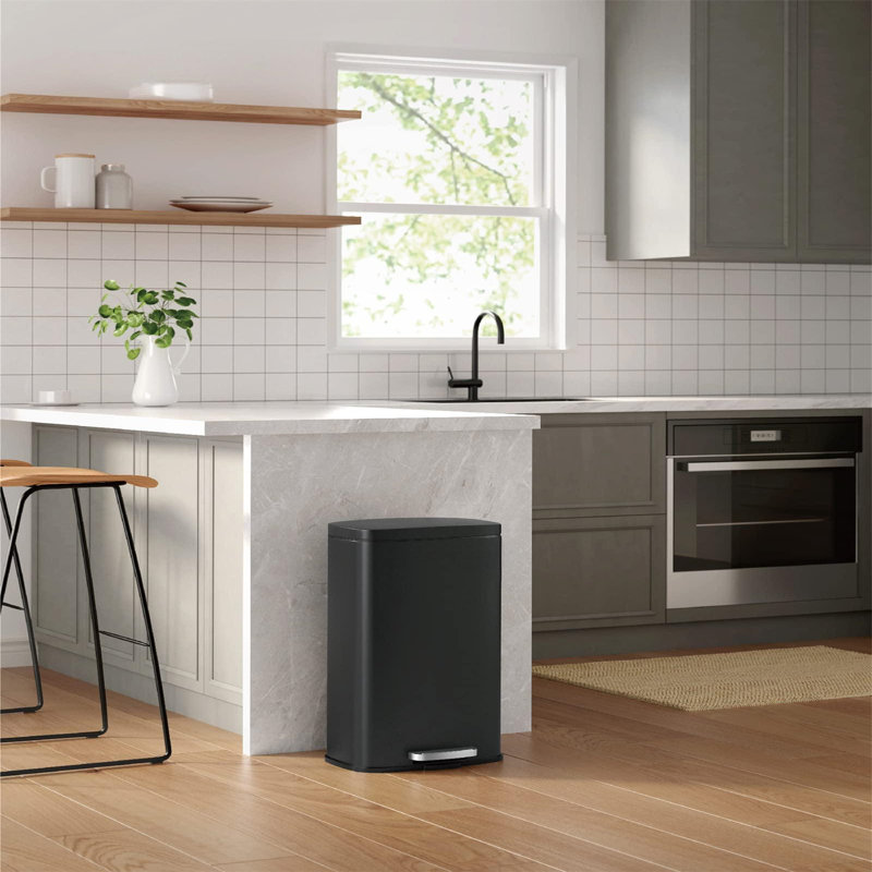 Steel Step On and Odour Seal Kitchen Rubbish Bin - 13.21 L