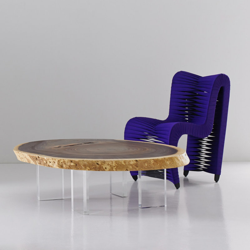 Chaise d'appoint rembourrée en coton, Mauve