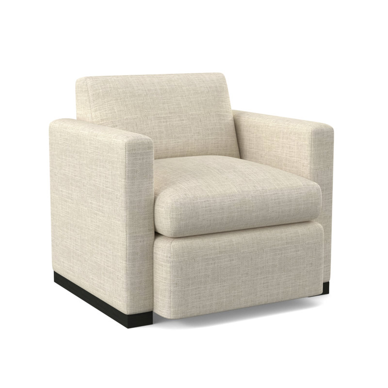 Ledger Sunbrella® Boucle Swivel Chair, Fizz Ivory 100% Polyester, Espresso