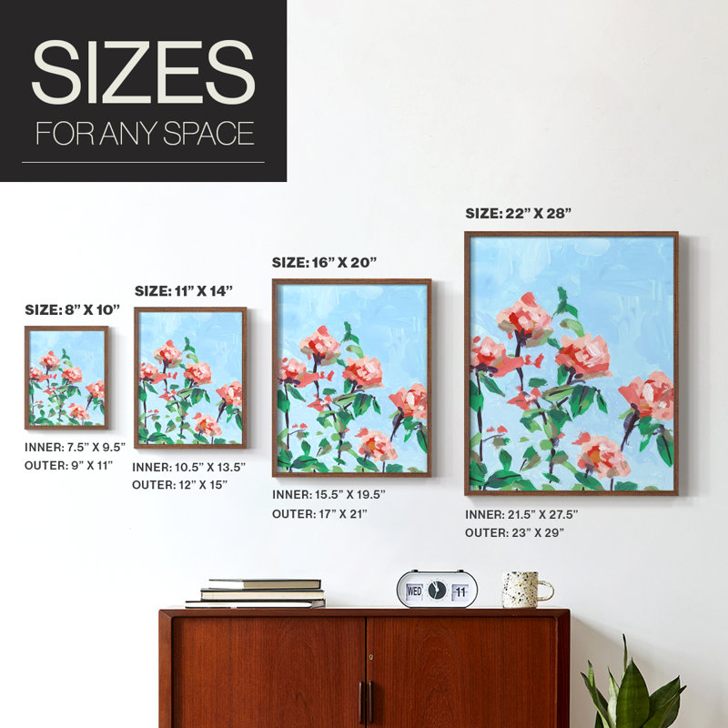 «Rose Garden Sky I», Noyer, H 21 po x l 17 po