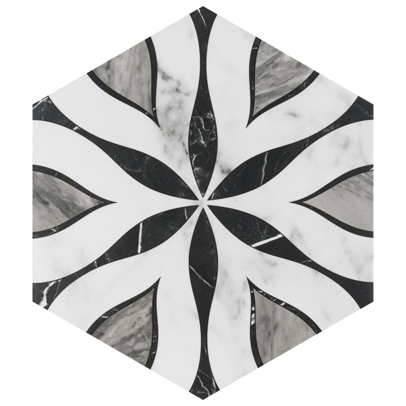 Biotech Bardiglio Elazig 11" x 13" Porcelain Moroccan Wall & Floor Tile