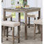 Ensemble de salle à manger 5 pièces à hauteur de comptoir gris Table et tabourets 4X