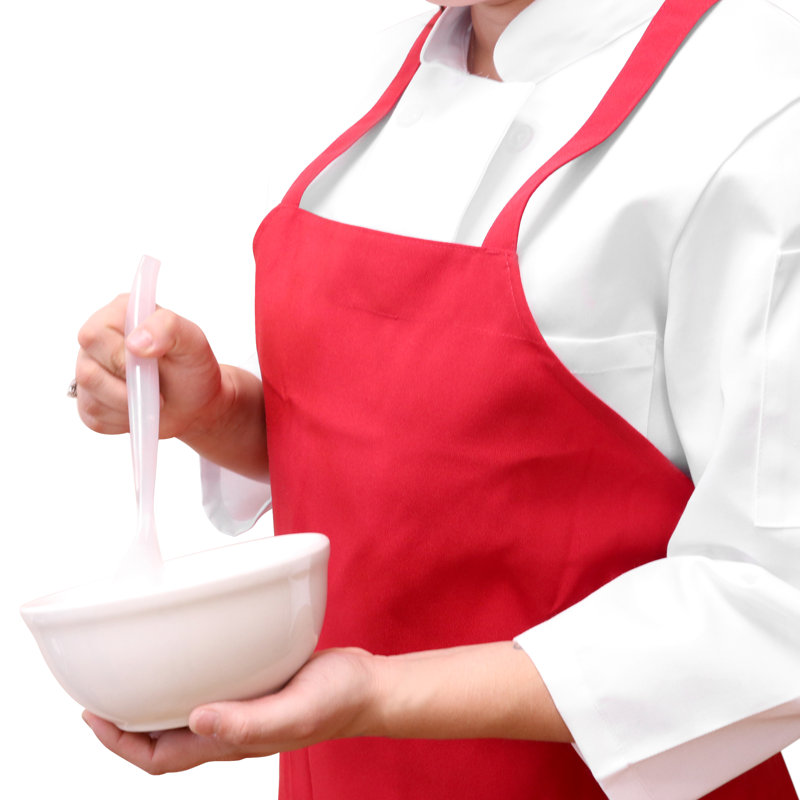 Solid Bib Apron, Red