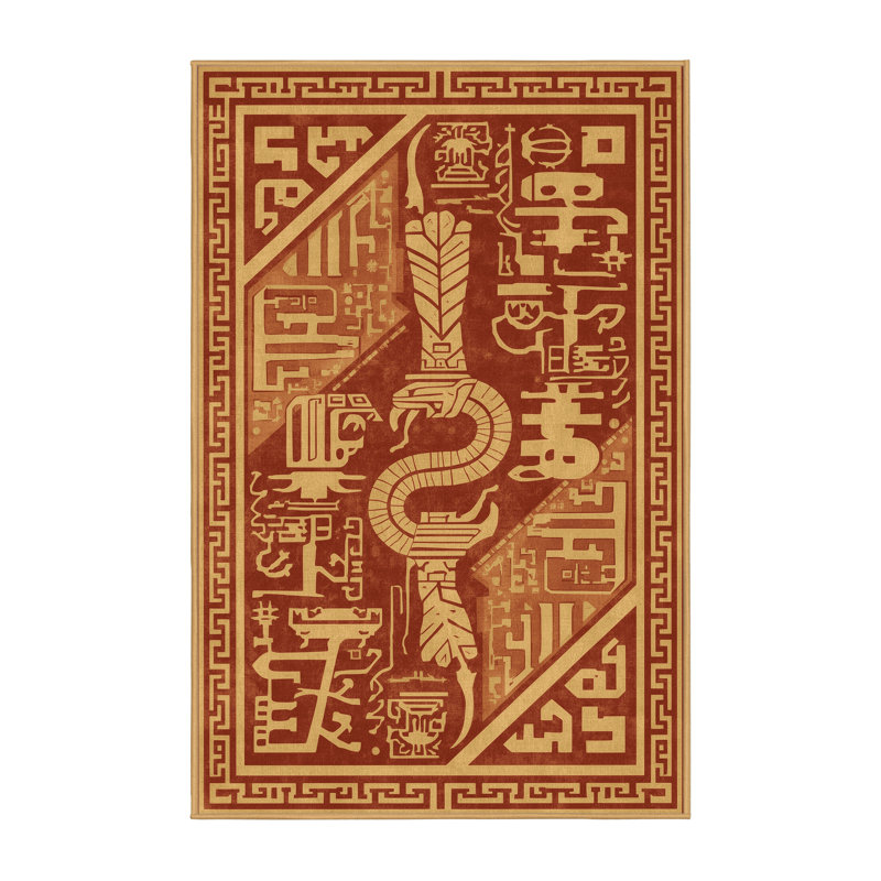 Tapis oriental doux et moelleux de style oriental Macalester - reliure brun clair, 5 x 7