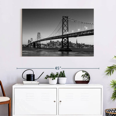 San Francisco Bay Bridge BW, reproduction sur toile