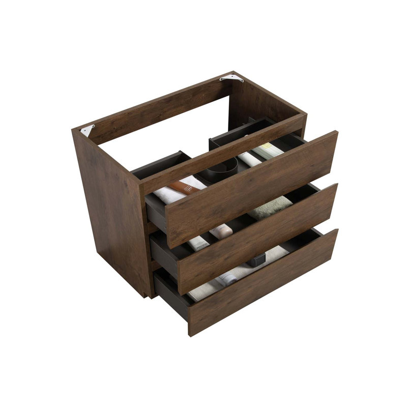 Armoire de plancher sans lavabo, avec trois tiroirs, pré-assemblée