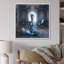 «Blue Yogini Meditation Spiritual Elegance» sur impression sur toile-1872891828-1872891837