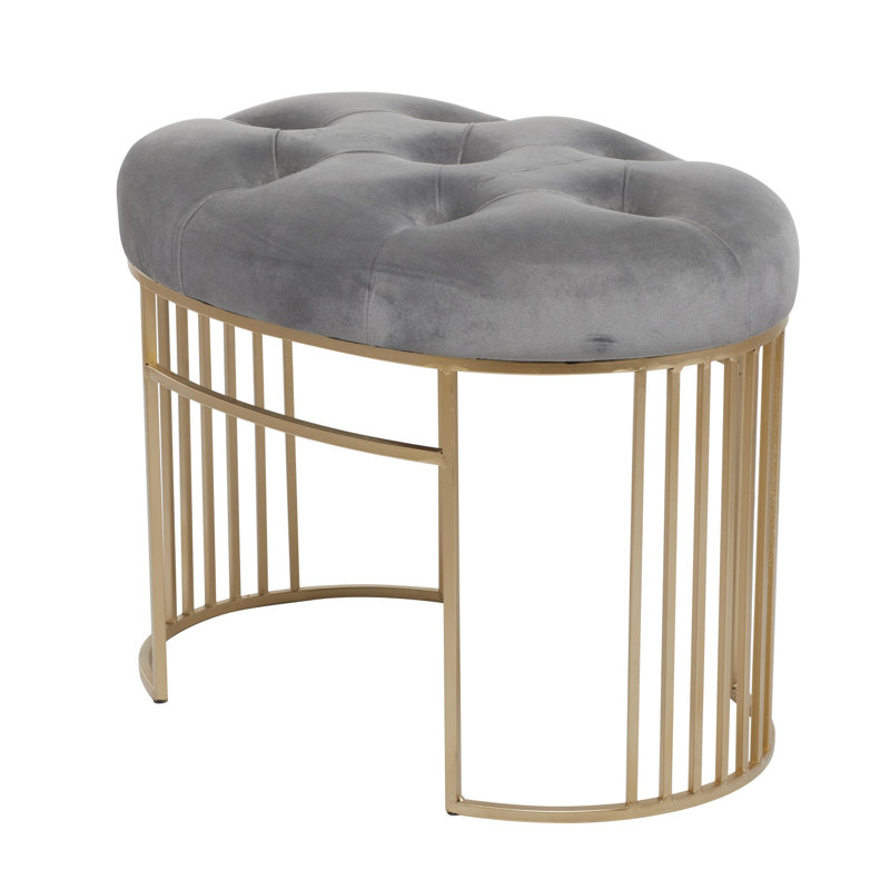 Berlin Velvet Upholstered Bench, Gray
