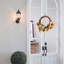 Couronne de soie artificielle rose, couronne de décoration de café pour porte murale de bureau extérieur