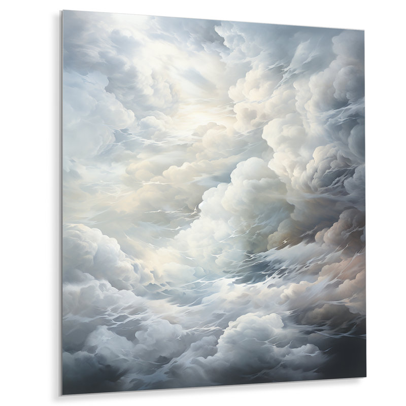 «Clouds Whispering Clouds II», art mural métal paysage et nature, H 20 po x l 12 po