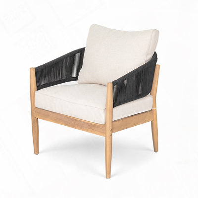 Fauteuil club d'extérieur en bois d'acacia