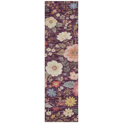 Machine Washable Indoor/Outdoor Chantille ACN2945 Floral Rug