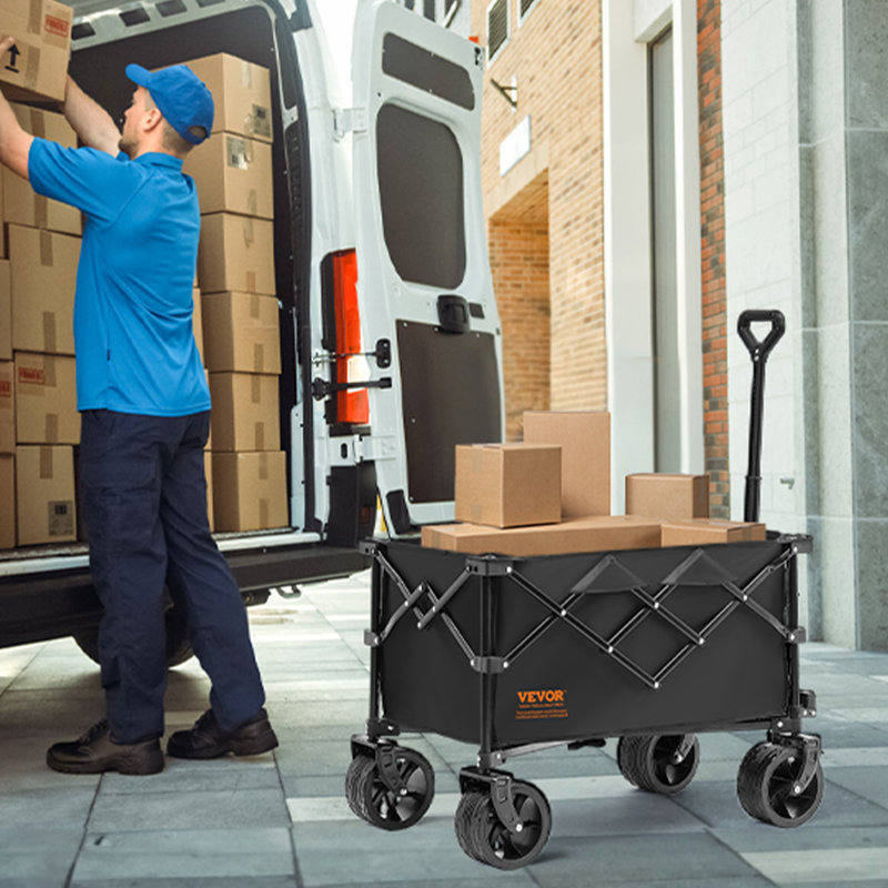 Collapsible Folding Heavy Duty Garden Carts, 108cm H x 89cm W x 54cm D