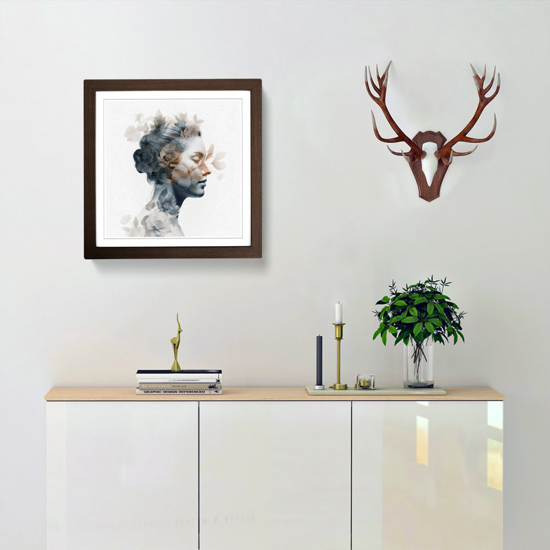 Single Picture Frame Print on Wood, Walnut