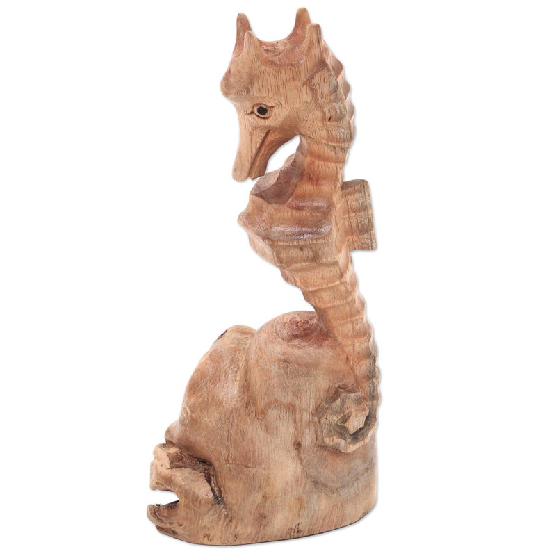 Figurine en bois hippocampe Urbana