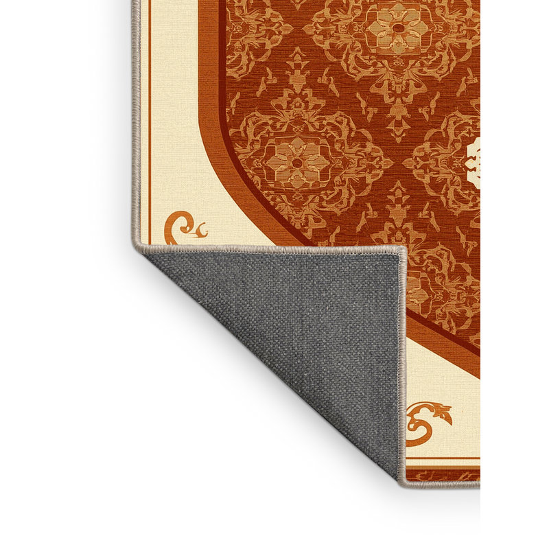 Tapis oriental doux et moelleux de style oriental Dylan brun et beige, 7 x 9