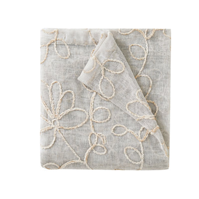 Carcassonne Floral Embroidered Sheer Curtain Panels