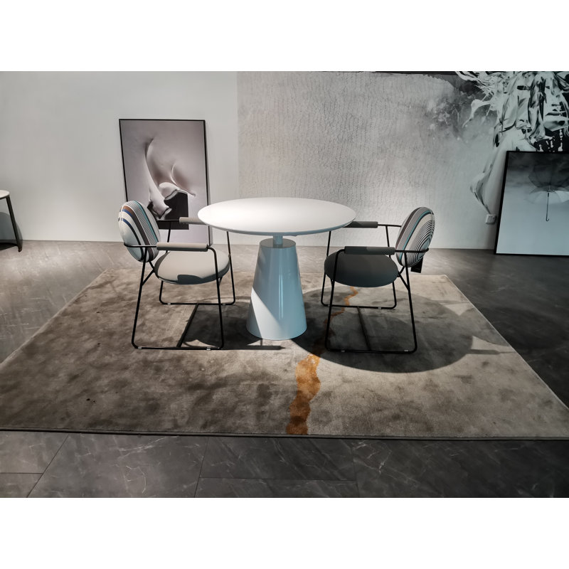 Antsje Round Metal Base Dining Table, 42" Round x 30.5" Height