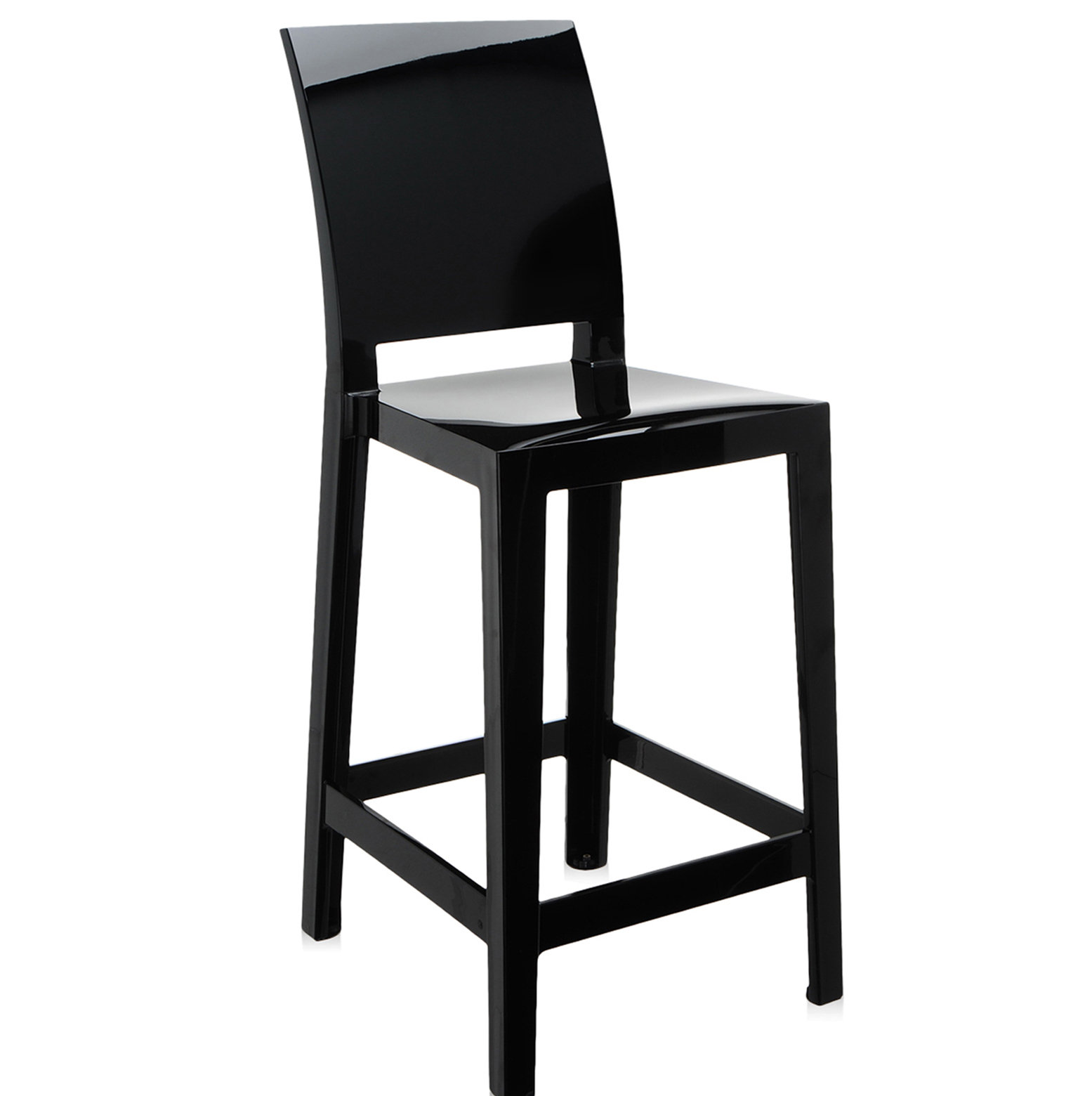 One More Outdoor Bar Stool, Counter, Glossy Black