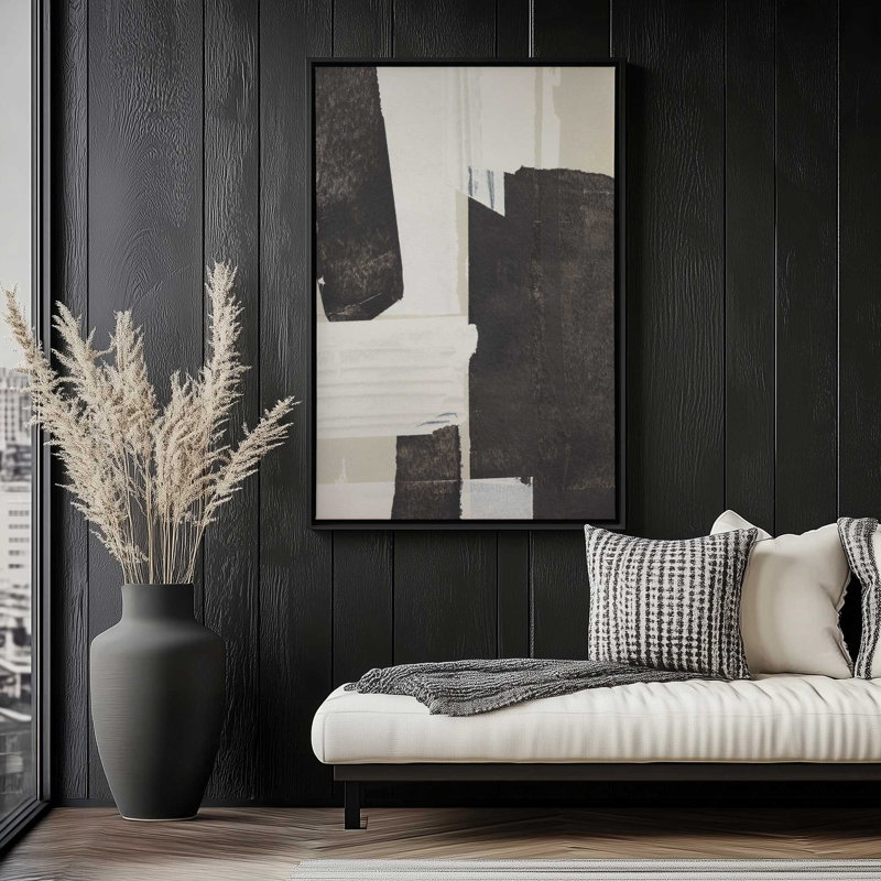 «Fragments of Contrast I», reproduction sur toile dans un cadre, H 18,75 po x l 12,75 po, Noir satiné