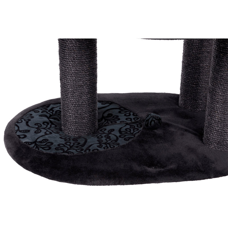 Filippo 45" Black and Gray Sisal Cat Tree with Hammock