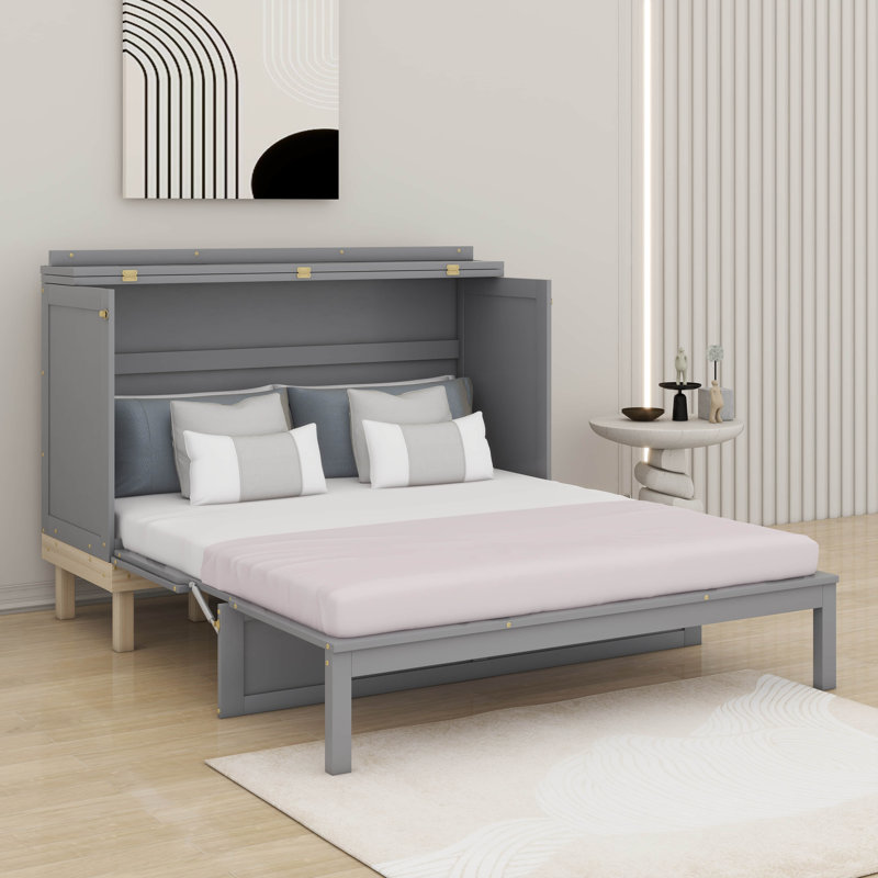 Grand lit escamotable, gris