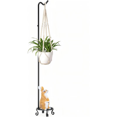 Grand crochet de berger avec base réglable en hauteur intérieur / extérieur haute résistance, crochet de jardin extérieur stable, pour jardinières suspendues, mangeoires d'oiseaux, carillons éoliens, lanternes, lampe