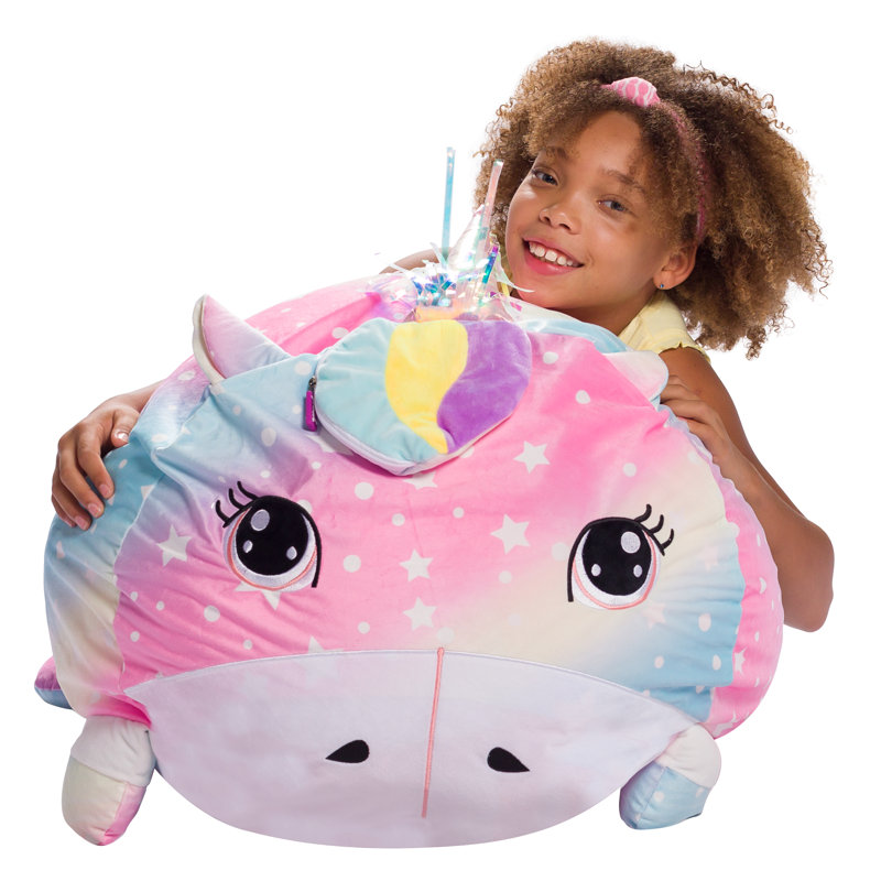 Petit fauteuil à billes Cozy Animal, H 18 po x l 18 po x P 18 po, Mélange de polyester teinture à nœuds licorne