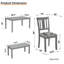 Ensemble de salle à manger 6 pièces pour 6 personnes - Table rectangulaire en bois avec 4 chaises rembourrées + banc, dossier à lattes - Structure en bois d'acacia peu encombrant pour la salle à manger, le bar personnel ou la cuisine familiale-1995774315