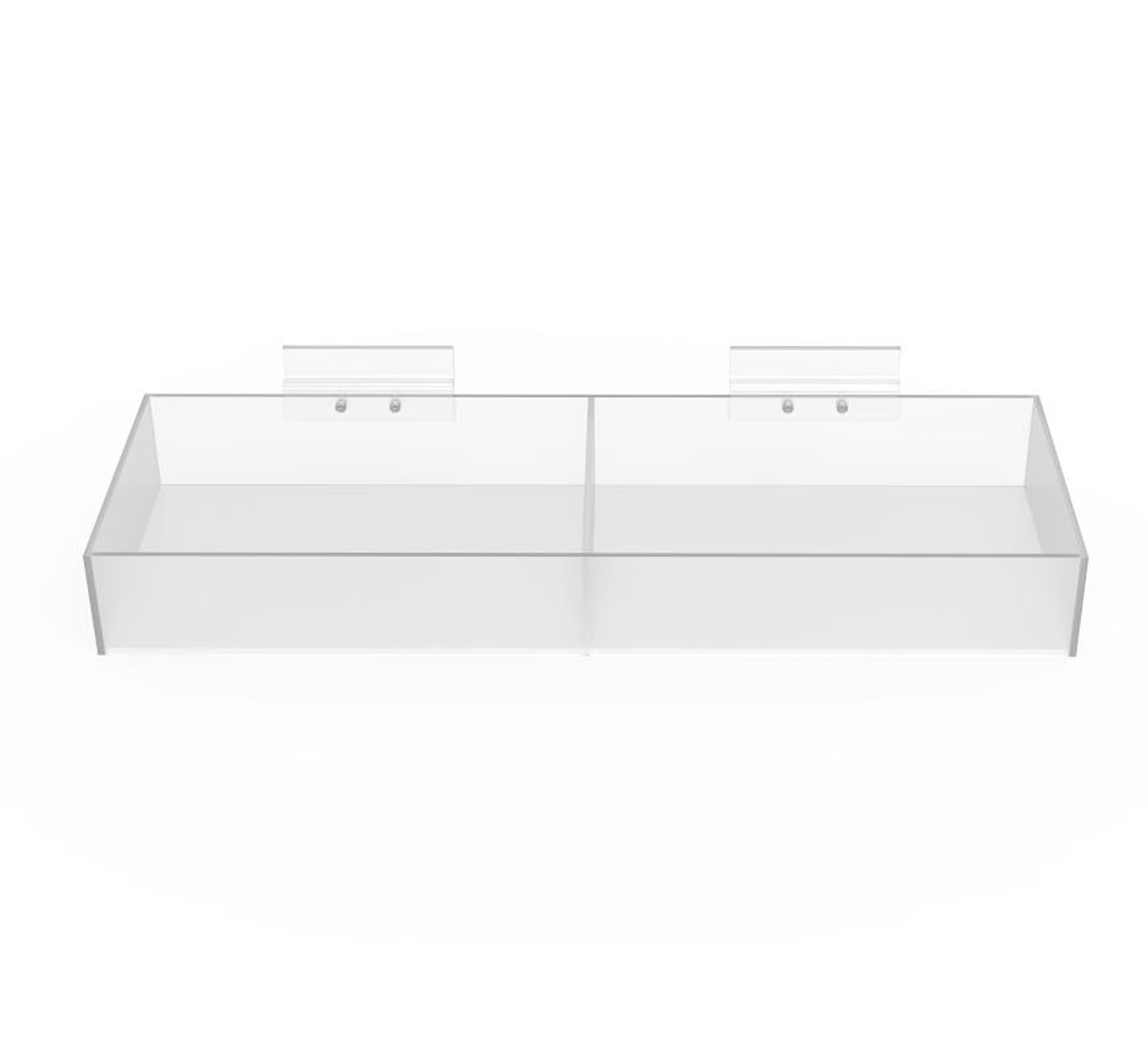 Clear Acrylic Slatwall Tray w/Removable Dividers | Slatwall