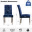 Chaises de salle à manger modernes et rectangulaires bleues de 2 avec une conception ergonomique et des pieds réglables en teinture-chenille pour un usage familial-2045675634