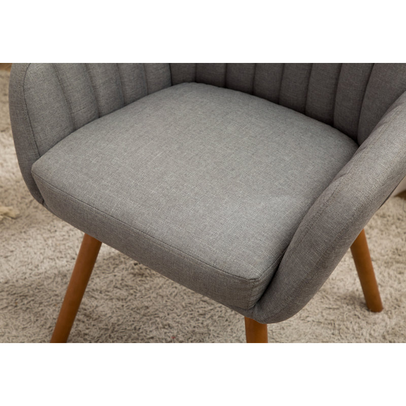 Fauteuil d'appoint contemporain en tissu Tuchico, Polyester gris, Brun