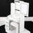 White Left Bedside Cabinet Vanity Table, Touch-Operated Led Mirror With 3 Colors & Adjustable Brightness, Cushioned Stool, For Small Rooms, , American Style Area Table In White, Material-1247473468