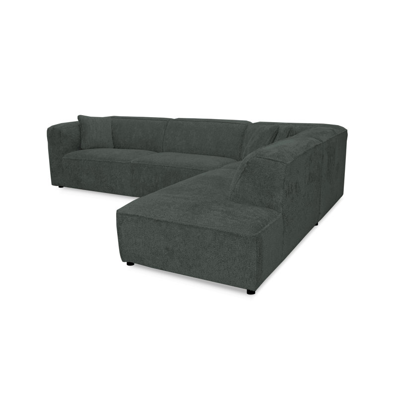 5 Seater Corner Sofa, Dark Grey