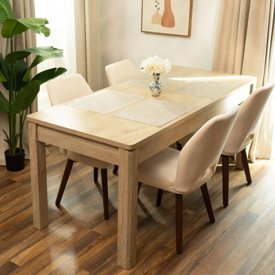 Farmhouse Dining Table, 70"  Rectangular Wooden Kitchen Table for 4–6 People, Modern Dining Table & Home Office Desk for Family Gatherings and Study, Easy to Clean, Rustic