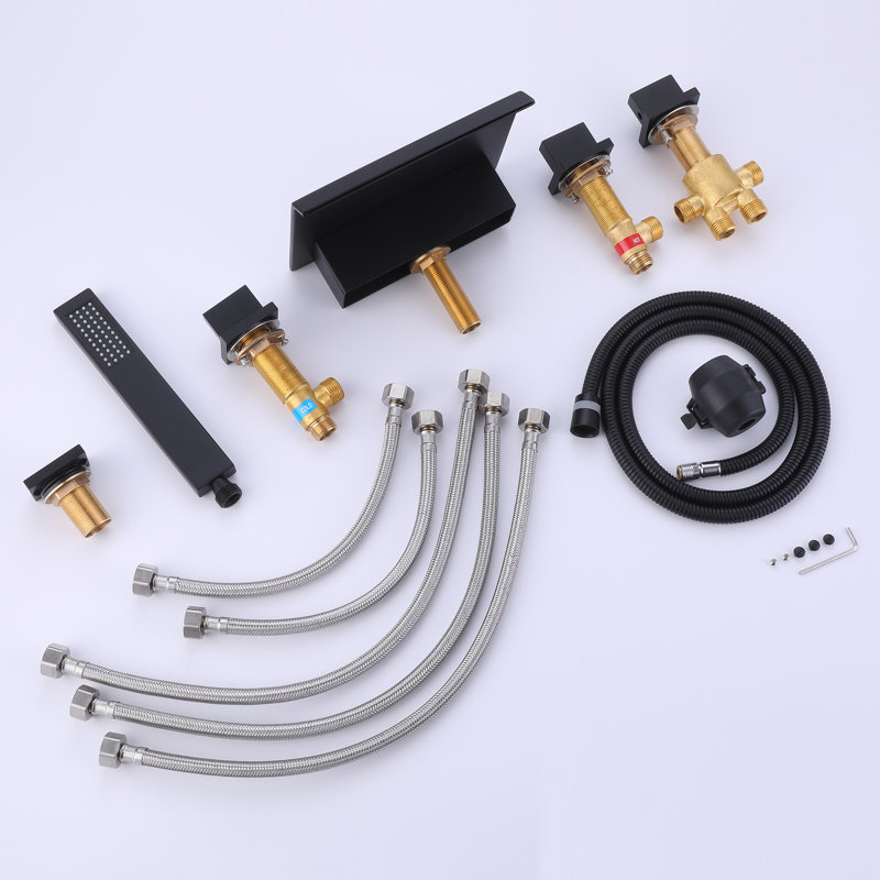 3 Handle Deck Tub Filler with Diverter