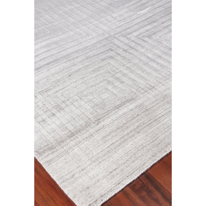 Castelli Geometric Area Rug in Light Silver, Rectangle 14' x 18', Ivory/Gray